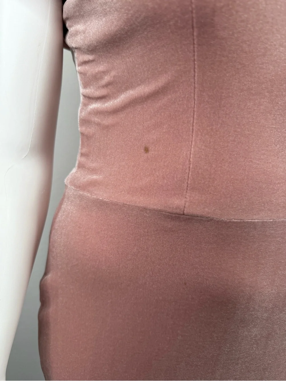 BHLDN Fawn Velvet Off-Shoulder Mermaid Blush Pink Velvet Bridesmaid Dress Sz. 16 - Picture 6 of 7